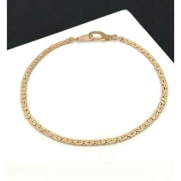New Boutique Bracelet Gold Plated Delicate Chain Twisted Design 6X - Picture 3 of 5